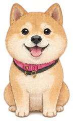 絵本の水彩の見本（柴犬）