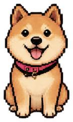 ドット絵の見本（柴犬）